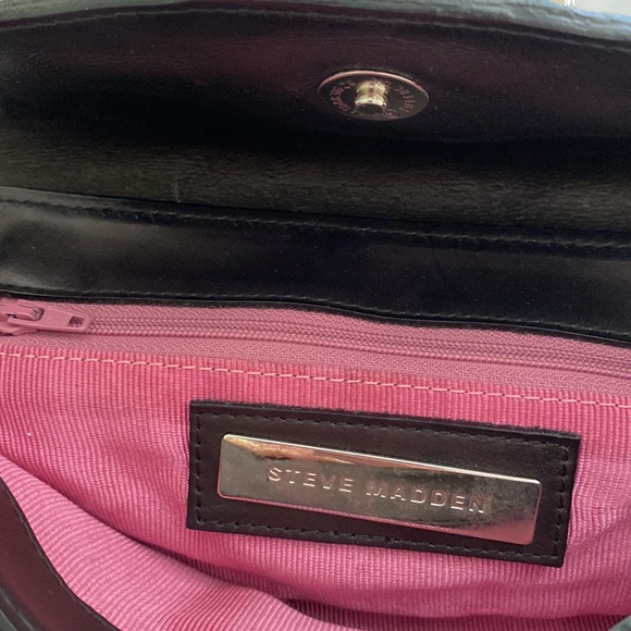 Steve Madden Y2K Black & White Tweed Shoulder Tote Baguette bag - Picture 4 of 4